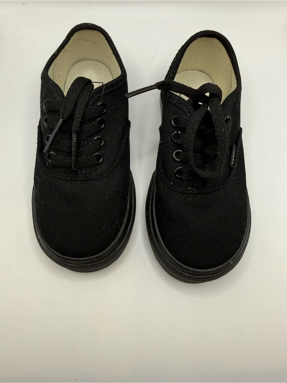 Vans Kids Black Canvas Low-Top Sneakers